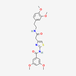 molecular formula C24H27N3O6S B3310419 N-[4-({[2-(3,4-dimethoxyphenyl)ethyl]carbamoyl}methyl)-1,3-thiazol-2-yl]-3,5-dimethoxybenzamide CAS No. 946204-24-6