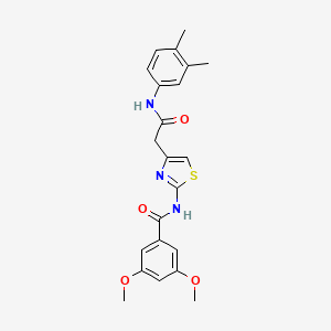 molecular formula C22H23N3O4S B3310426 N-(4-{[(3,4-dimethylphenyl)carbamoyl]methyl}-1,3-thiazol-2-yl)-3,5-dimethoxybenzamide CAS No. 946204-40-6