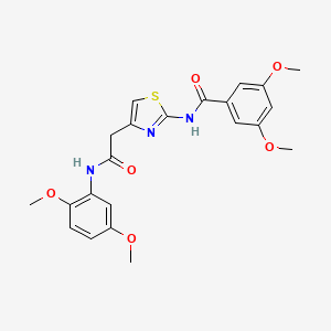 molecular formula C22H23N3O6S B3310430 N-(4-{[(2,5-dimethoxyphenyl)carbamoyl]methyl}-1,3-thiazol-2-yl)-3,5-dimethoxybenzamide CAS No. 946204-43-9