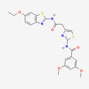 molecular formula C23H22N4O5S2 B3310435 N-(4-{[(6-ethoxy-1,3-benzothiazol-2-yl)carbamoyl]methyl}-1,3-thiazol-2-yl)-3,5-dimethoxybenzamide CAS No. 946204-49-5