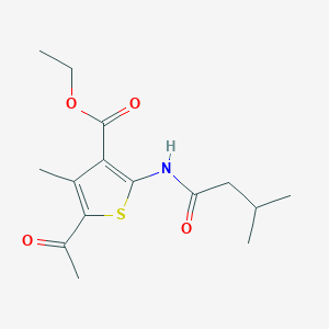 molecular formula C15H21NO4S B331048 ETHYL 5-ACETYL-4-METHYL-2-(3-METHYLBUTANAMIDO)THIOPHENE-3-CARBOXYLATE 
