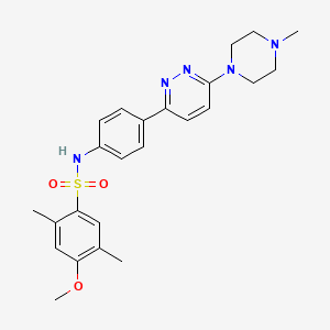 molecular formula C24H29N5O3S B3310488 4-methoxy-2,5-dimethyl-N-{4-[6-(4-methylpiperazin-1-yl)pyridazin-3-yl]phenyl}benzene-1-sulfonamide CAS No. 946207-17-6