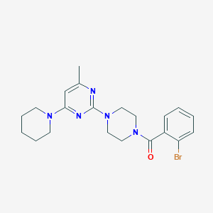 molecular formula C21H26BrN5O B3310652 2-[4-(2-Bromobenzoyl)piperazin-1-yl]-4-methyl-6-(piperidin-1-yl)pyrimidine CAS No. 946213-33-8