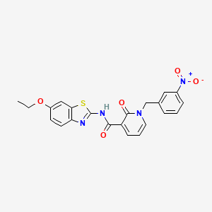 molecular formula C22H18N4O5S B3310699 N-(6-ethoxy-1,3-benzothiazol-2-yl)-1-[(3-nitrophenyl)methyl]-2-oxo-1,2-dihydropyridine-3-carboxamide CAS No. 946222-78-2