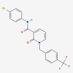 molecular formula C20H14BrF3N2O2 B3310707 N-(4-bromophenyl)-2-oxo-1-{[4-(trifluoromethyl)phenyl]methyl}-1,2-dihydropyridine-3-carboxamide CAS No. 946222-94-2