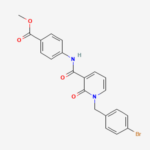 molecular formula C21H17BrN2O4 B3310742 methyl 4-{1-[(4-bromophenyl)methyl]-2-oxo-1,2-dihydropyridine-3-amido}benzoate CAS No. 946223-55-8