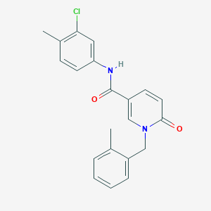 molecular formula C21H19ClN2O2 B3310782 N-(3-chloro-4-methylphenyl)-1-[(2-methylphenyl)methyl]-6-oxo-1,6-dihydropyridine-3-carboxamide CAS No. 946224-80-2