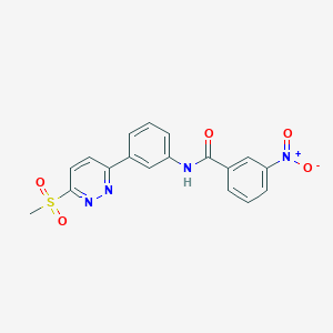 molecular formula C18H14N4O5S B3310787 N-[3-(6-methanesulfonylpyridazin-3-yl)phenyl]-3-nitrobenzamide CAS No. 946226-24-0