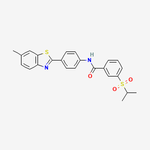 molecular formula C24H22N2O3S2 B3310811 N-[4-(6-methyl-1,3-benzothiazol-2-yl)phenyl]-3-(propane-2-sulfonyl)benzamide CAS No. 946227-55-0
