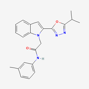 molecular formula C22H22N4O2 B3310926 N-(3-methylphenyl)-2-{2-[5-(propan-2-yl)-1,3,4-oxadiazol-2-yl]-1H-indol-1-yl}acetamide CAS No. 946232-58-2