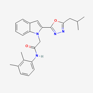 molecular formula C24H26N4O2 B3310954 N-(2,3-dimethylphenyl)-2-{2-[5-(2-methylpropyl)-1,3,4-oxadiazol-2-yl]-1H-indol-1-yl}acetamide CAS No. 946233-29-0