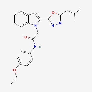 molecular formula C24H26N4O3 B3310969 N-(4-ethoxyphenyl)-2-{2-[5-(2-methylpropyl)-1,3,4-oxadiazol-2-yl]-1H-indol-1-yl}acetamide CAS No. 946233-45-0