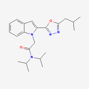 molecular formula C22H30N4O2 B3310979 2-{2-[5-(2-methylpropyl)-1,3,4-oxadiazol-2-yl]-1H-indol-1-yl}-N,N-bis(propan-2-yl)acetamide CAS No. 946233-70-1