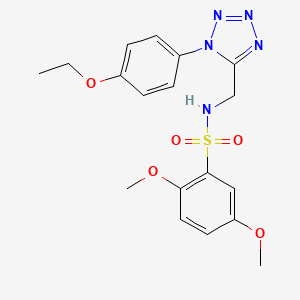 molecular formula C18H21N5O5S B3310983 N-{[1-(4-ethoxyphenyl)-1H-1,2,3,4-tetrazol-5-yl]methyl}-2,5-dimethoxybenzene-1-sulfonamide CAS No. 946233-71-2