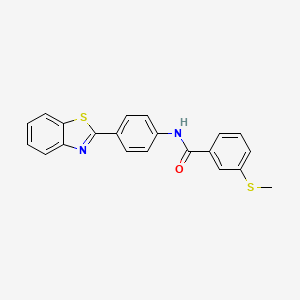 molecular formula C21H16N2OS2 B3311013 N-[4-(1,3-benzothiazol-2-yl)phenyl]-3-(methylsulfanyl)benzamide CAS No. 946238-70-6