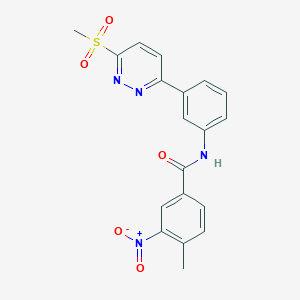 molecular formula C19H16N4O5S B3311187 N-[3-(6-methanesulfonylpyridazin-3-yl)phenyl]-4-methyl-3-nitrobenzamide CAS No. 946251-72-5