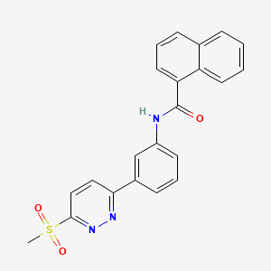 molecular formula C22H17N3O3S B3311190 N-[3-(6-methanesulfonylpyridazin-3-yl)phenyl]naphthalene-1-carboxamide CAS No. 946251-76-9