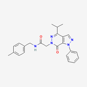 molecular formula C24H25N5O2 B3311215 N-[(4-methylphenyl)methyl]-2-[7-oxo-1-phenyl-4-(propan-2-yl)-1H,6H,7H-pyrazolo[3,4-d]pyridazin-6-yl]acetamide CAS No. 946253-48-1