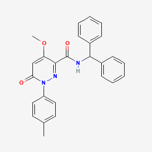 molecular formula C26H23N3O3 B3311236 N-(diphenylmethyl)-4-methoxy-1-(4-methylphenyl)-6-oxo-1,6-dihydropyridazine-3-carboxamide CAS No. 946255-85-2