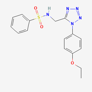 molecular formula C16H17N5O3S B3311244 N-{[1-(4-ethoxyphenyl)-1H-1,2,3,4-tetrazol-5-yl]methyl}benzenesulfonamide CAS No. 946256-09-3