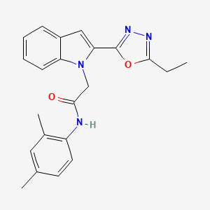 molecular formula C22H22N4O2 B3311271 N-(2,4-dimethylphenyl)-2-[2-(5-ethyl-1,3,4-oxadiazol-2-yl)-1H-indol-1-yl]acetamide CAS No. 946256-51-5