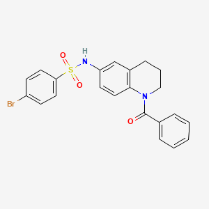 molecular formula C22H19BrN2O3S B3311373 N-(1-benzoyl-1,2,3,4-tetrahydroquinolin-6-yl)-4-bromobenzene-1-sulfonamide CAS No. 946258-77-1