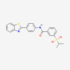 molecular formula C23H20N2O3S2 B3311415 N-[4-(1,3-benzothiazol-2-yl)phenyl]-3-(propane-2-sulfonyl)benzamide CAS No. 946262-03-9