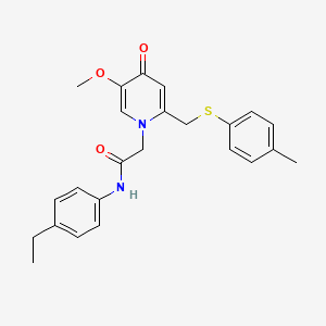 molecular formula C24H26N2O3S B3311438 N-(4-ethylphenyl)-2-(5-methoxy-2-{[(4-methylphenyl)sulfanyl]methyl}-4-oxo-1,4-dihydropyridin-1-yl)acetamide CAS No. 946263-31-6