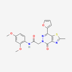 molecular formula C20H18N4O5S B3311471 N-(2,4-dimethoxyphenyl)-2-(7-(furan-2-yl)-2-methyl-4-oxothiazolo[4,5-d]pyridazin-5(4H)-yl)acetamide CAS No. 946265-46-9