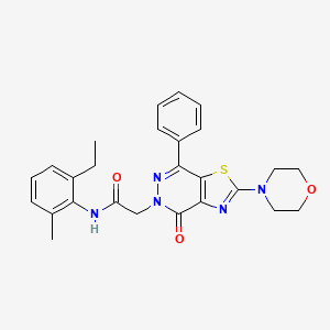 molecular formula C26H27N5O3S B3311517 N-(2-ethyl-6-methylphenyl)-2-(2-morpholino-4-oxo-7-phenylthiazolo[4,5-d]pyridazin-5(4H)-yl)acetamide CAS No. 946268-16-2