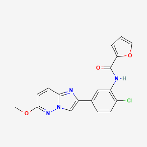 molecular formula C18H13ClN4O3 B3311525 N-(2-chloro-5-{6-methoxyimidazo[1,2-b]pyridazin-2-yl}phenyl)furan-2-carboxamide CAS No. 946268-42-4