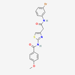 molecular formula C19H16BrN3O3S B3311712 N-(4-{[(3-bromophenyl)carbamoyl]methyl}-1,3-thiazol-2-yl)-4-methoxybenzamide CAS No. 946274-09-5