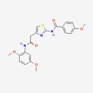 molecular formula C21H21N3O5S B3311720 N-(4-{[(2,5-dimethoxyphenyl)carbamoyl]methyl}-1,3-thiazol-2-yl)-4-methoxybenzamide CAS No. 946274-21-1