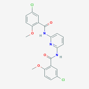 molecular formula C21H17Cl2N3O4 B331174 5-CHLORO-N-[6-(5-CHLORO-2-METHOXYBENZAMIDO)PYRIDIN-2-YL]-2-METHOXYBENZAMIDE 