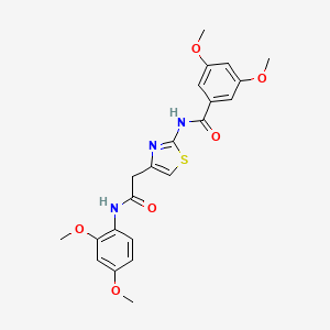 molecular formula C22H23N3O6S B3311760 N-(4-{[(2,4-dimethoxyphenyl)carbamoyl]methyl}-1,3-thiazol-2-yl)-3,5-dimethoxybenzamide CAS No. 946274-56-2