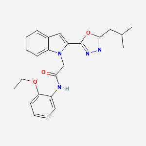 molecular formula C24H26N4O3 B3311930 N-(2-ethoxyphenyl)-2-{2-[5-(2-methylpropyl)-1,3,4-oxadiazol-2-yl]-1H-indol-1-yl}acetamide CAS No. 946280-14-4