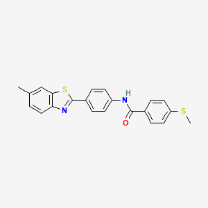 molecular formula C22H18N2OS2 B3311993 N-[4-(6-methyl-1,3-benzothiazol-2-yl)phenyl]-4-(methylsulfanyl)benzamide CAS No. 946286-88-0