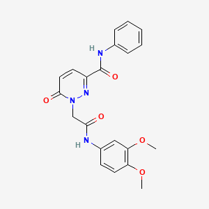 B3312012 1-(2-((3,4-dimethoxyphenyl)amino)-2-oxoethyl)-6-oxo-N-phenyl-1,6-dihydropyridazine-3-carboxamide CAS No. 946287-38-3