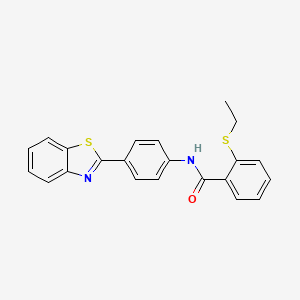 molecular formula C22H18N2OS2 B3312072 N-[4-(1,3-benzothiazol-2-yl)phenyl]-2-(ethylsulfanyl)benzamide CAS No. 946289-65-2
