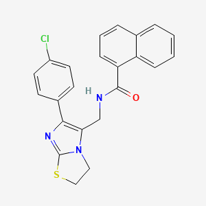 molecular formula C23H18ClN3OS B3312134 N-{[6-(4-chlorophenyl)-2H,3H-imidazo[2,1-b][1,3]thiazol-5-yl]methyl}naphthalene-1-carboxamide CAS No. 946295-31-4