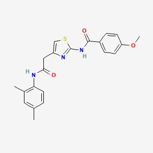 molecular formula C21H21N3O3S B3312279 N-(4-{[(2,4-dimethylphenyl)carbamoyl]methyl}-1,3-thiazol-2-yl)-4-methoxybenzamide CAS No. 946305-43-7