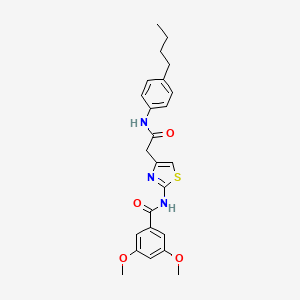 molecular formula C24H27N3O4S B3312294 N-(4-{[(4-butylphenyl)carbamoyl]methyl}-1,3-thiazol-2-yl)-3,5-dimethoxybenzamide CAS No. 946305-61-9