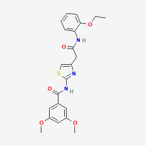molecular formula C22H23N3O5S B3312296 N-(4-{[(2-ethoxyphenyl)carbamoyl]methyl}-1,3-thiazol-2-yl)-3,5-dimethoxybenzamide CAS No. 946305-64-2