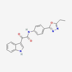 molecular formula C20H16N4O3 B3312325 N-[4-(5-ethyl-1,3,4-oxadiazol-2-yl)phenyl]-2-(1H-indol-3-yl)-2-oxoacetamide CAS No. 946306-33-8