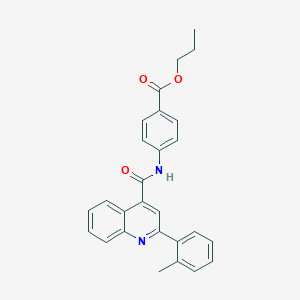 molecular formula C27H24N2O3 B331238 PROPYL 4-({[2-(2-METHYLPHENYL)-4-QUINOLYL]CARBONYL}AMINO)BENZOATE 