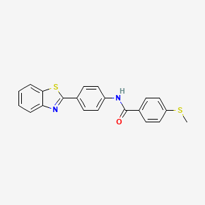 molecular formula C21H16N2OS2 B3312474 N-[4-(1,3-benzothiazol-2-yl)phenyl]-4-(methylsulfanyl)benzamide CAS No. 946317-40-4