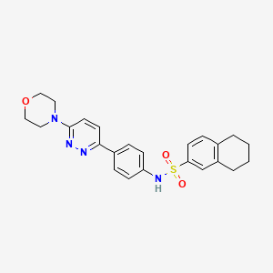 molecular formula C24H26N4O3S B3312495 N-{4-[6-(morpholin-4-yl)pyridazin-3-yl]phenyl}-5,6,7,8-tetrahydronaphthalene-2-sulfonamide CAS No. 946317-98-2