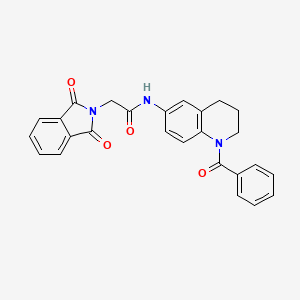 molecular formula C26H21N3O4 B3312530 N-(1-benzoyl-1,2,3,4-tetrahydroquinolin-6-yl)-2-(1,3-dioxo-2,3-dihydro-1H-isoindol-2-yl)acetamide CAS No. 946318-58-7