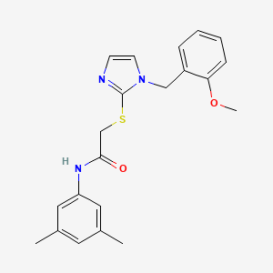 molecular formula C21H23N3O2S B3312575 N-(3,5-dimethylphenyl)-2-({1-[(2-methoxyphenyl)methyl]-1H-imidazol-2-yl}sulfanyl)acetamide CAS No. 946320-50-9