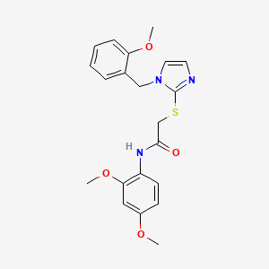 molecular formula C21H23N3O4S B3312584 N-(2,4-dimethoxyphenyl)-2-({1-[(2-methoxyphenyl)methyl]-1H-imidazol-2-yl}sulfanyl)acetamide CAS No. 946320-58-7